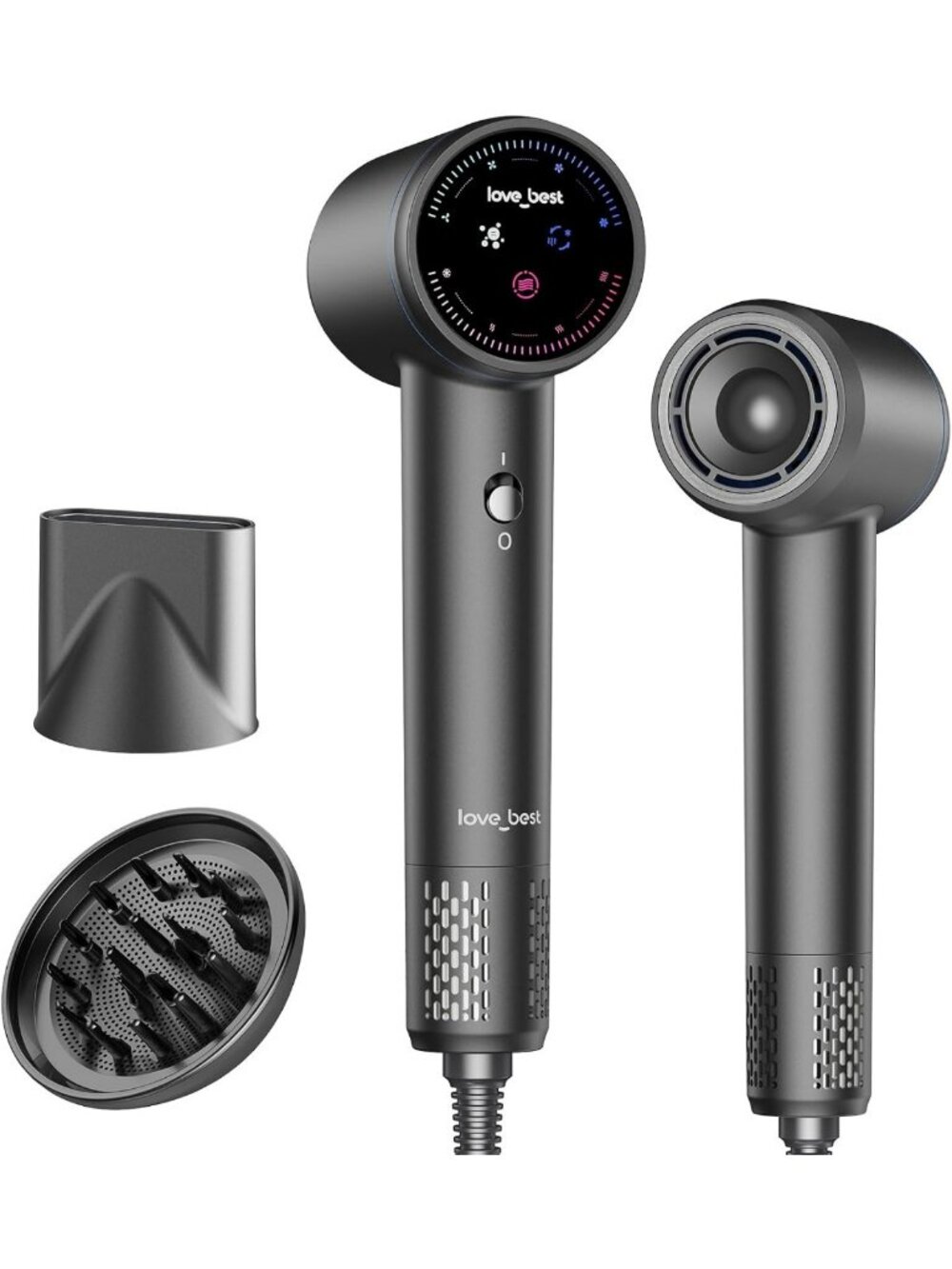 High-Speed Hair Dryer with Diffuser, Adjustable Heat & Airflow, Anti-Frizz Tool